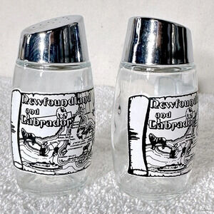 Vintage  Glass Newfoundland And Labrador Salt & Pepper Shakers